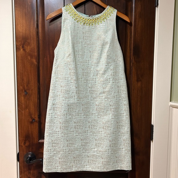Mint & Light Gold Shift Dress - Picture 1 of 5